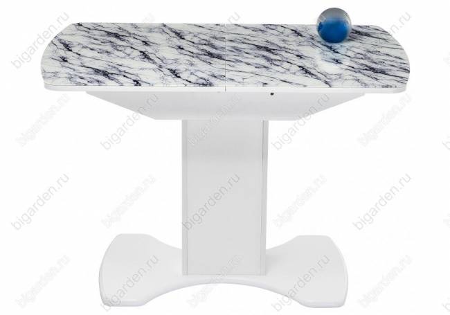 Стол на тумбе Ригель белый мрамор / белый