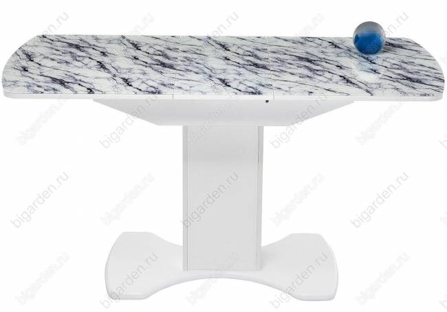 Стол на тумбе Ригель белый мрамор / белый