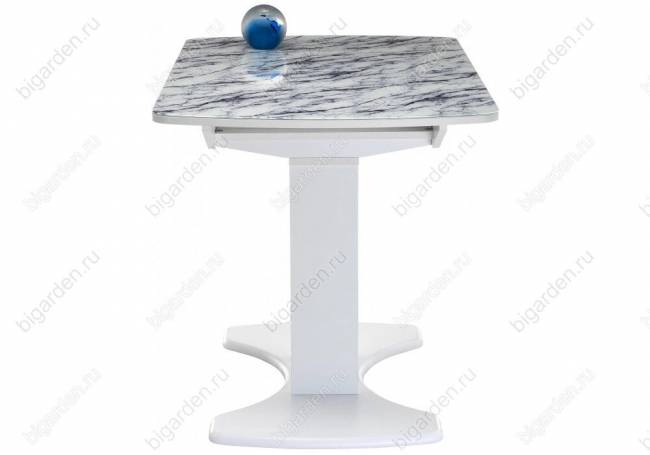 Стол на тумбе Ригель белый мрамор / белый