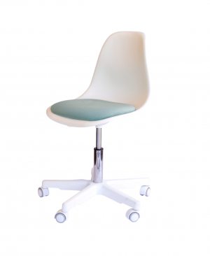 Кресло компьютерное Смузи белый/бирюзовый