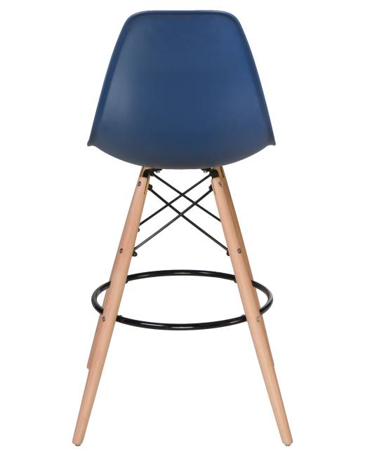 Стул барный DOBRIN DSW BAR, ножки светлый бук, цвет тёмно-синий (BE-12)