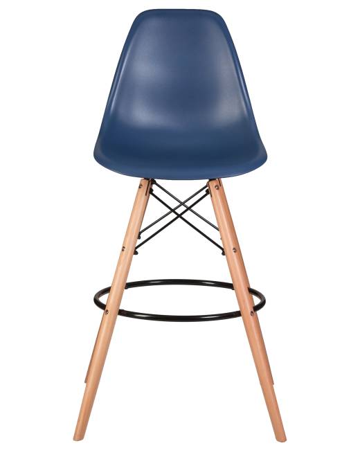 Стул барный DOBRIN DSW BAR, ножки светлый бук, цвет тёмно-синий (BE-12)