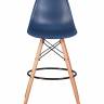 Стул барный DOBRIN DSW BAR, ножки светлый бук, цвет тёмно-синий (BE-12)
