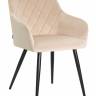 Стул обеденный DOBRIN ROBERT, черные матовые ножки, велюр V108-98 Бежевый
