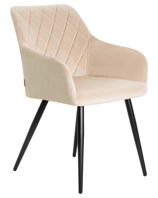 Стул обеденный DOBRIN ROBERT, черные матовые ножки, велюр V108-98 Бежевый