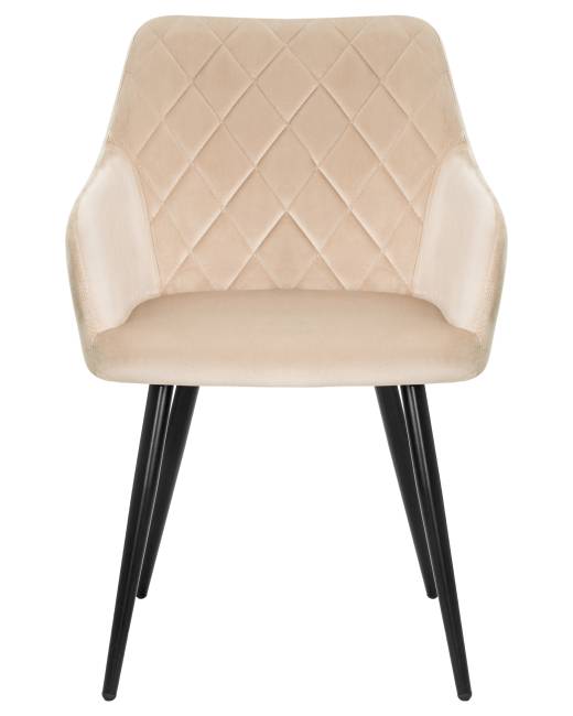 Стул обеденный DOBRIN ROBERT, черные матовые ножки, велюр V108-98 Бежевый