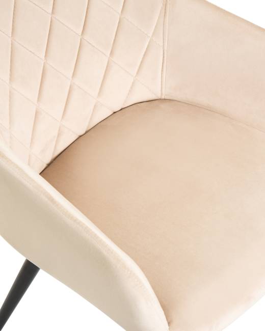 Стул обеденный DOBRIN ROBERT, черные матовые ножки, велюр V108-98 Бежевый