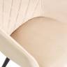 Стул обеденный DOBRIN ROBERT, черные матовые ножки, велюр V108-98 Бежевый