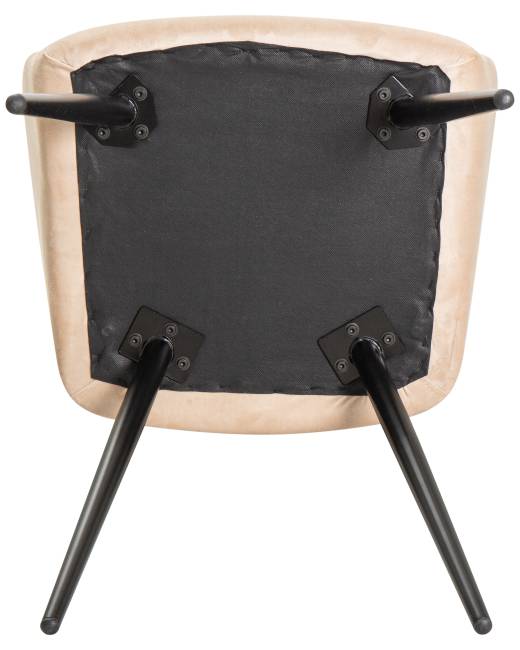 Стул обеденный DOBRIN ROBERT, черные матовые ножки, велюр V108-98 Бежевый