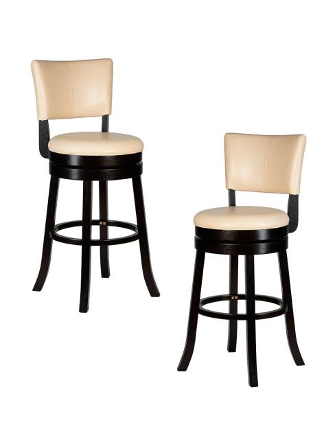 Набор 2 шт Вращающийся полубарный стул DOBRIN JOHN COUNTER, капучино, кремовый