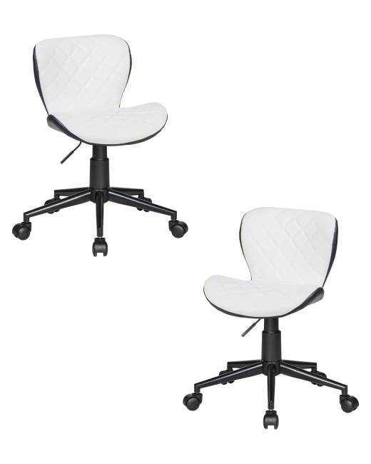 Набор 2 шт Офисное кресло для персонала DOBRIN RORY, бело-чёрный