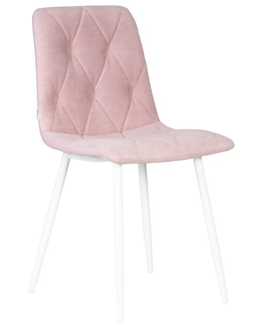 Набор 4 шт Стул обеденный DOBRIN CHILLY ROMBO, Розовый Simple 03, основание белый