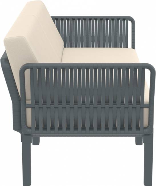 Диван пластиковый двухместный с подушками Portofino Lounge темно-серый, бежевый 1600х800х690 мм Диван пластиковый двухместный с подушками Portofino Lounge темно-серый, бежевый 1600х800х690 мм