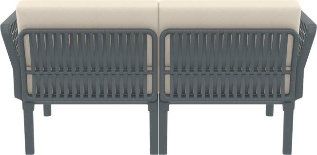 Диван пластиковый двухместный с подушками Portofino Lounge темно-серый, бежевый 1600х800х690 мм Диван пластиковый двухместный с подушками Portofino Lounge темно-серый, бежевый 1600х800х690 мм
