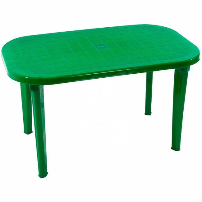Стол пластиковый овальный зеленый