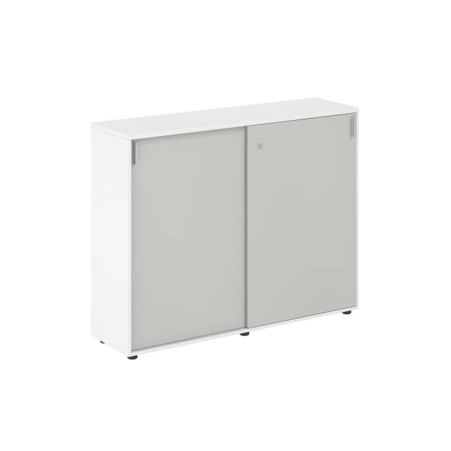 SG.712.WH.SH / Шкаф купе 1438х400х1125 средний, с замком / корпус: белый, фасады: серый бархат