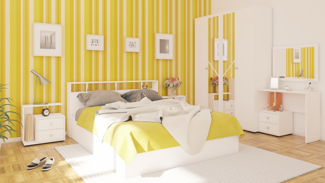 Спальня Камелия № 2 с кроватью 1600 цвет белый