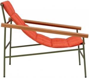 Кресло лаунж металлическое Dress Code Glam Outdoor оливковый, красный 750х860х745 мм