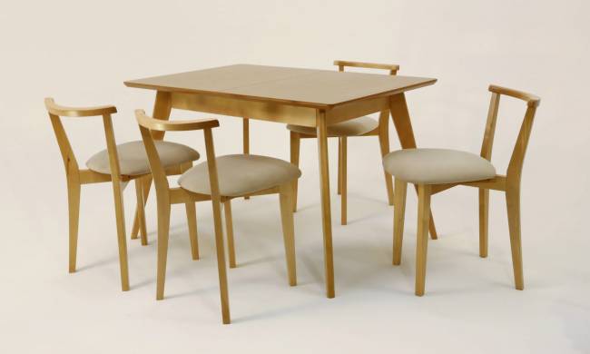 Стол Сканди 120 натур со стульями Франк натур велюр бежевый Стол Сканди 120 натур со стульями Франк натур велюр бежевый
