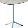 Стол ламинированный обеденный Tripe голубой, каменный 640х640х740 мм