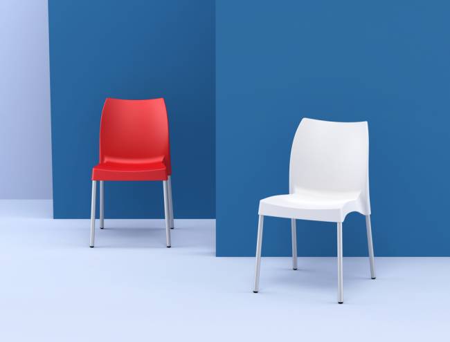 Стул пластиковый Vita красный 440х530х800 мм