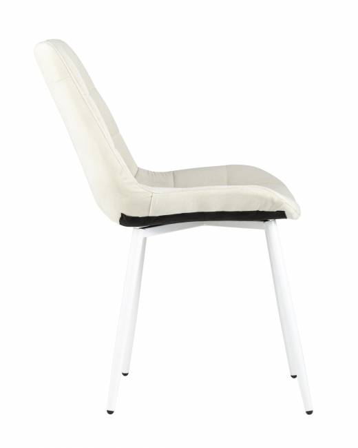 Стул Флекс велюр светло-бежевый белые ножки 4 шт.