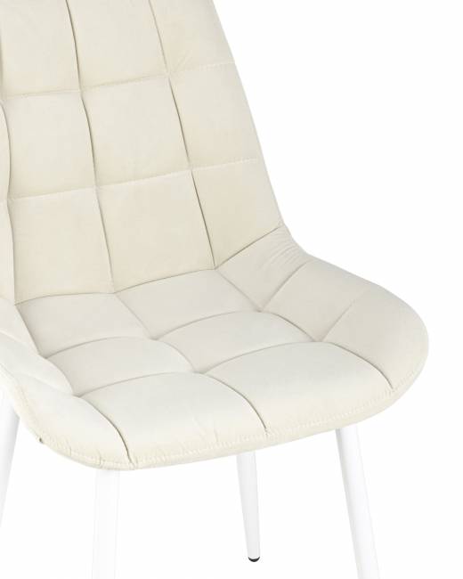 Стул Флекс велюр светло-бежевый белые ножки 4 шт.