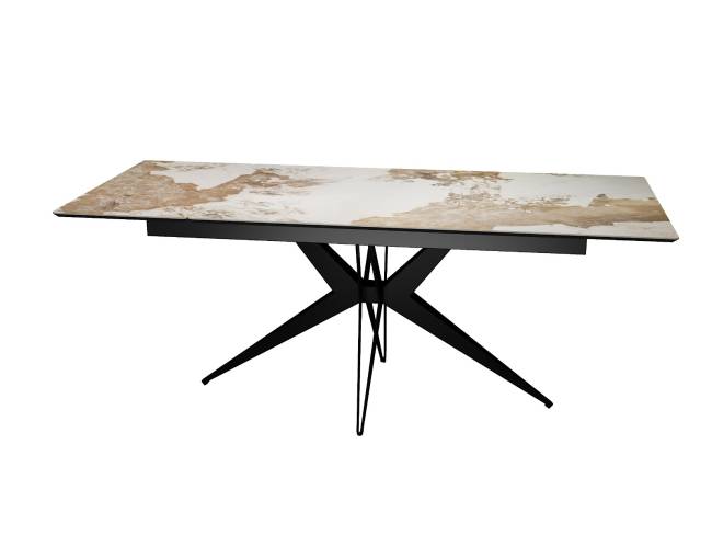 Стол DikLine DKS140 керамика PANDORA глянец, подстолье черное, опоры черные (2уп.)