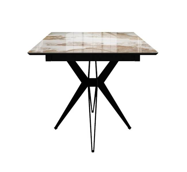 Стол DikLine DKS140 керамика PANDORA глянец, подстолье черное, опоры черные (2уп.)