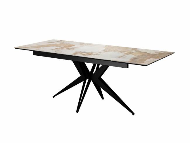 Стол DikLine DKS140 керамика PANDORA глянец, подстолье черное, опоры черные (2уп.)