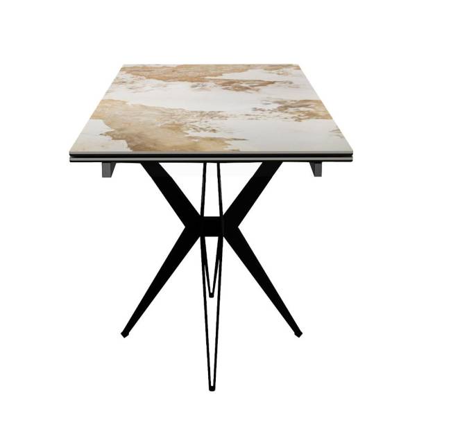 Стол DikLine DKS140 керамика PANDORA глянец, подстолье черное, опоры черные (2уп.)