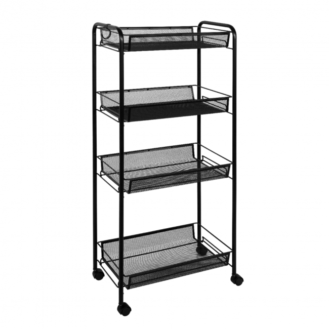 Этажерка  Ладья 24К  4 полки, черный