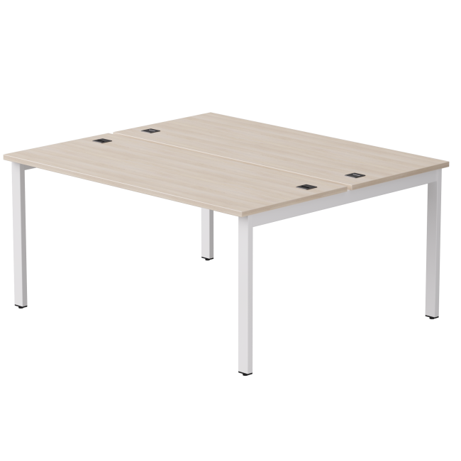 Бенч-система на 2 места Everprof EVO на металлокаркасе 1580х670(1370)x755 Дуб Соната/Белый