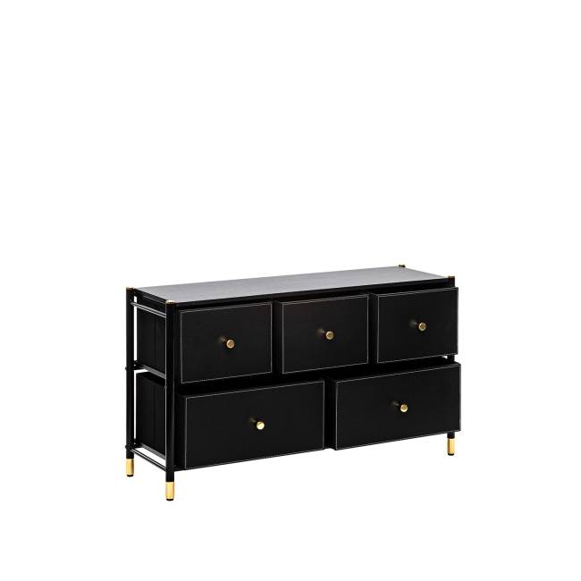 Комод Leset Хайди широкий 5 ящиков Чёрный Чёрный Комод Leset Хайди широкий 5 ящиков Чёрный Чёрный