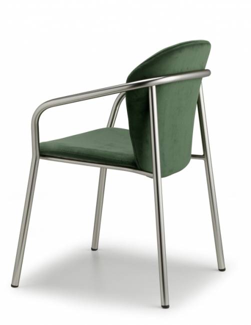 Кресло с обивкой Finn матовый никель, зеленый 580х550х780 мм