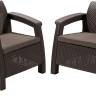 Комплект кресел Корфу Дуо (Corfu Duo) коричневый Комплект кресел Корфу Дуо (Corfu Duo) коричневый