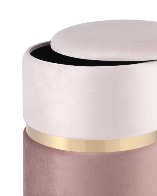 Пуф Кэрри с ящиком велюр розовый