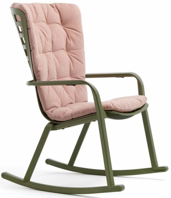 Кресло-качалка пластиковое с подушкой Folio агава, розовый 720х810-925х1190-1125 мм