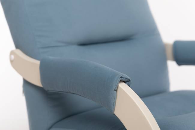 Кресло-маятник Leset Альва Слоновая кость V47 синий