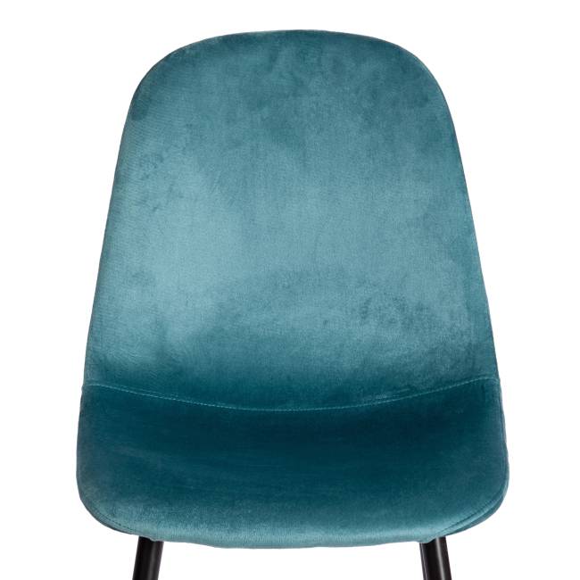 Стул BREEZE (mod. 4724) Велюр/металл , 44 х 53 х 87 см, Torquoise (бирюзовый ) HLR60 / черный (Комплект из 4 шт.) бирюзовый Велюр/металл