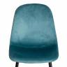 Стул BREEZE (mod. 4724) Велюр/металл , 44 х 53 х 87 см, Torquoise (бирюзовый ) HLR60 / черный (Комплект из 4 шт.) бирюзовый Велюр/металл