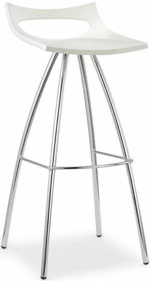 Стул барный пластиковый Diablito хром, лен 420х500х970 мм