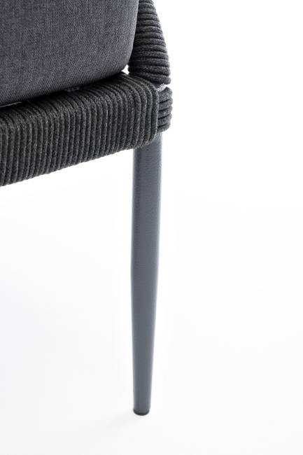 "Мадрид" кресло плетеное из роупа, каркас алюминий темно-серый (RAL7024) муар, роуп темно-серый круглый, ткань темно-серая 027 "Мадрид" кресло плетеное из роупа, каркас алюминий темно-серый (RAL7024) муар, роуп темно-серый круглый, ткань темно-серая 027