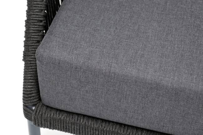 "Мадрид" кресло плетеное из роупа, каркас алюминий темно-серый (RAL7024) муар, роуп темно-серый круглый, ткань темно-серая 027 "Мадрид" кресло плетеное из роупа, каркас алюминий темно-серый (RAL7024) муар, роуп темно-серый круглый, ткань темно-серая 027