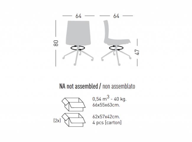 Стул офисный с обивкой Kanvas 2 UR Full 640х640х800 мм