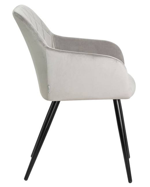 Стул обеденный DOBRIN ROBERT, черные матовые ножки, велюр V108-81 Серый