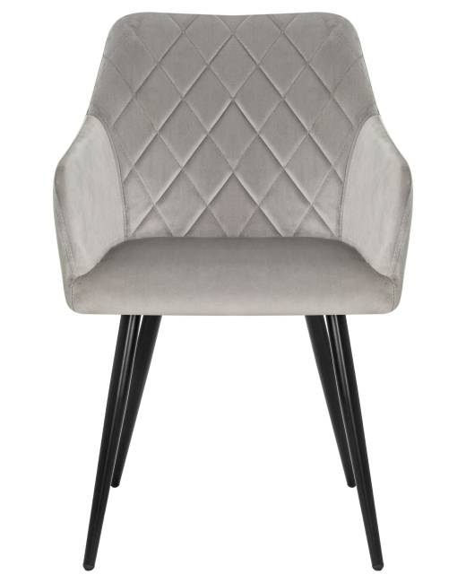 Стул обеденный DOBRIN ROBERT, черные матовые ножки, велюр V108-81 Серый