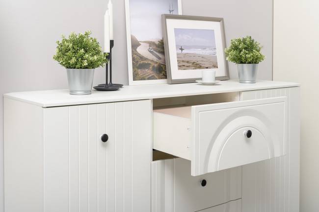 Валенсия мебель в гостиную № 98 цвет белый шагрень