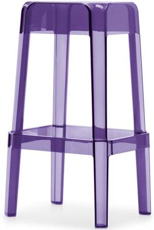 Табурет барный прозрачный Rubik фиолетовый 400х400х750 мм