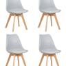 Набор 4 шт Стул обеденный DOBRIN JERRY SOFT, ножки светлый бук, цвет сиденья светло-серый (GR-01)